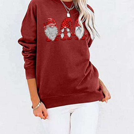 Cozy Santa Patterned Oversized Top for Festive Season