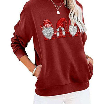 Cozy Santa Patterned Oversized Top for Festive Season