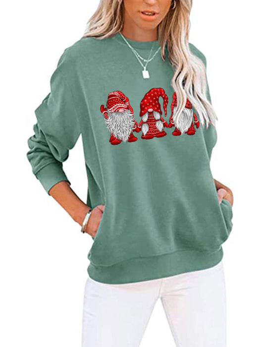 Cozy Santa Patterned Oversized Top for Festive Season