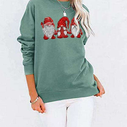 Cozy Santa Patterned Oversized Top for Festive Season