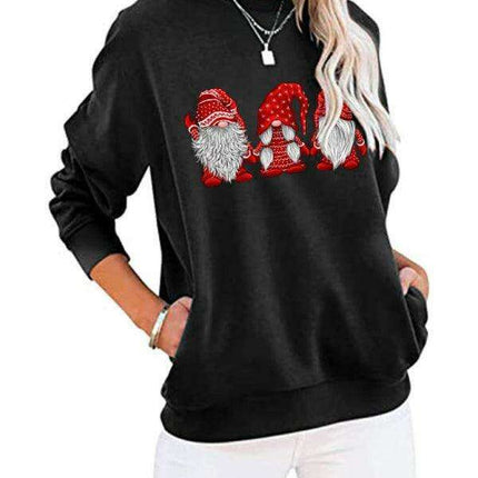 Cozy Santa Patterned Oversized Top for Festive Season