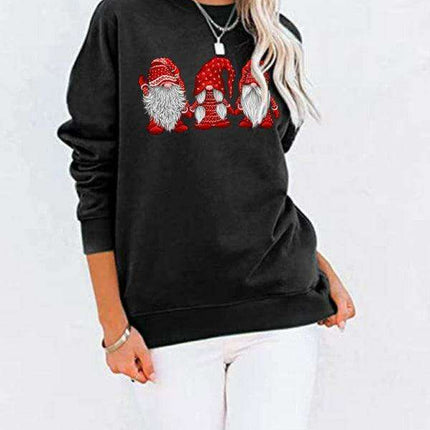 Cozy Santa Patterned Oversized Top for Festive Season