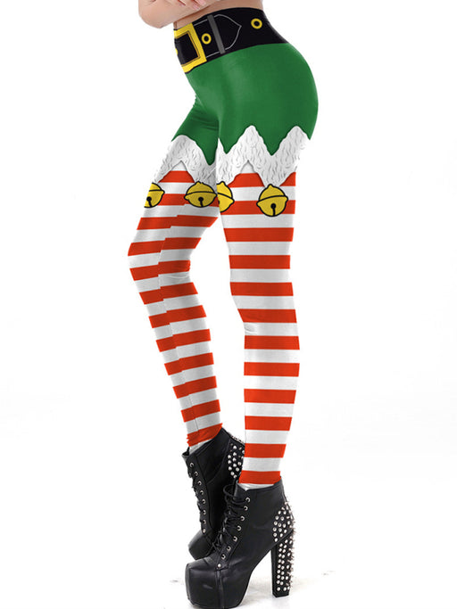 Holiday Festive Slim Fit Leggings for Women - Mid-Rise Comfort Waistline