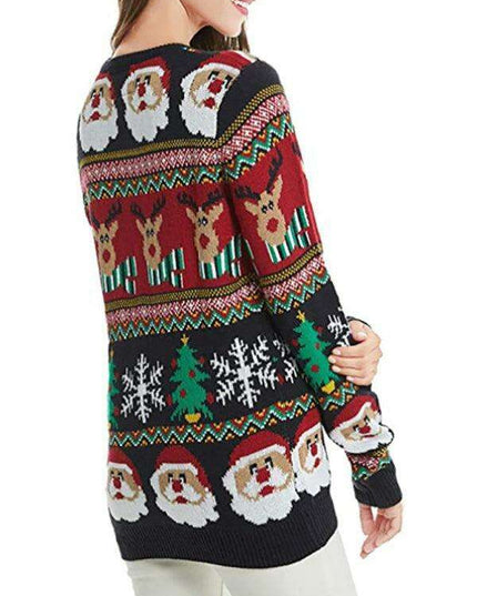 Chic Long Sleeve Christmas Sweater Set for Women - Perfect for Holiday Celebrations