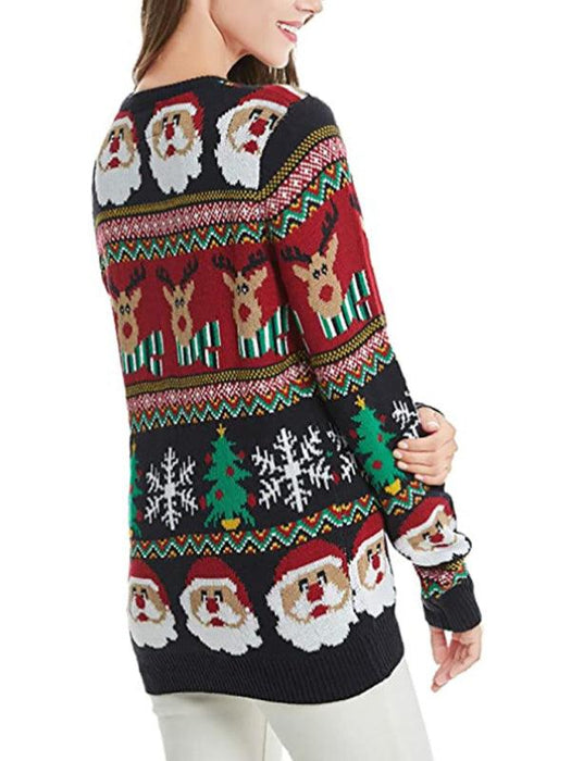 Festive Women's Holiday Sweater Set with Long Sleeves