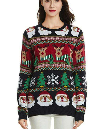 Chic Long Sleeve Christmas Sweater Set for Women - Perfect for Holiday Celebrations