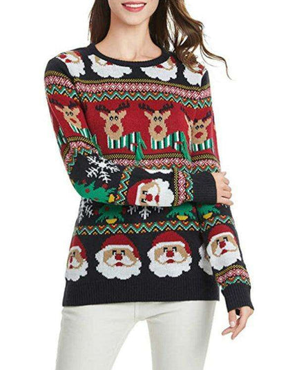 Chic Long Sleeve Christmas Sweater Set for Women - Perfect for Holiday Celebrations