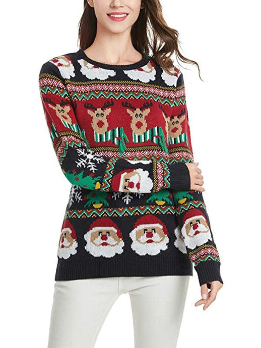 Festive Women's Christmas Sweater Set with Stylish Long Sleeves