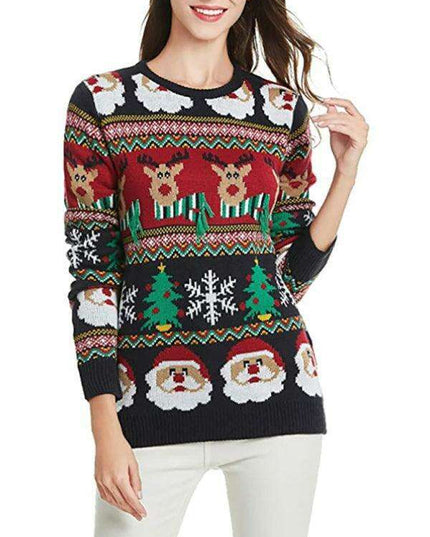 Chic Long Sleeve Christmas Sweater Set for Women - Perfect for Holiday Celebrations