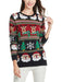 Festive Women's Christmas Sweater Set with Stylish Long Sleeves