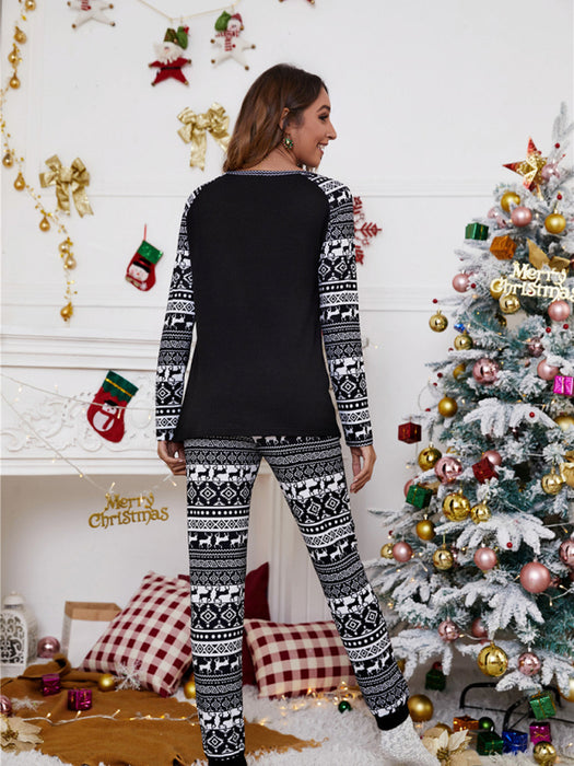 Cozy Christmas Plaid PJ Set - Women's Holiday Lounge Wear