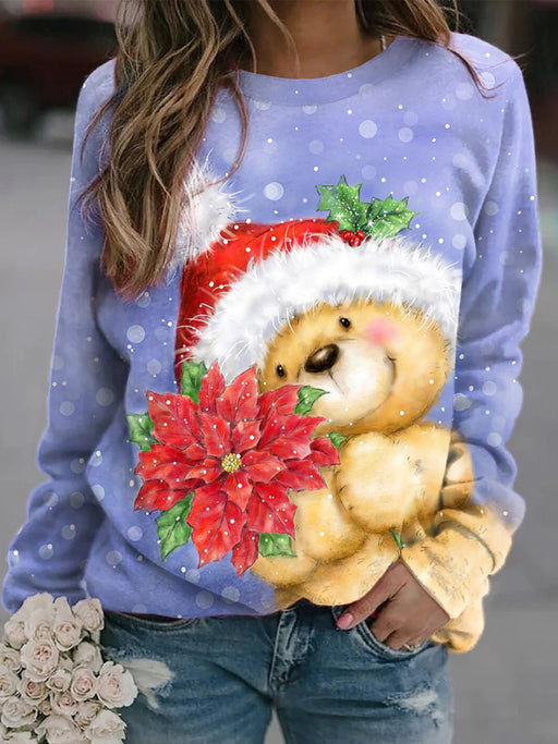 Casual Christmas Crewneck Sweatshirt for Women - Festive Holiday Style
