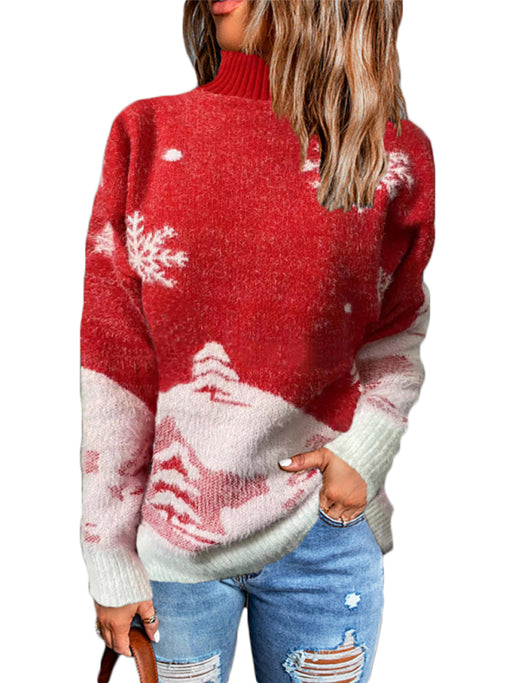 Festive Drop Shoulder Christmas Sweater for Women