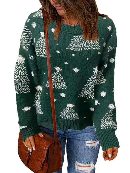 Cozy Festive Drop-Shoulder Sweater - Chic Women's Knitwear