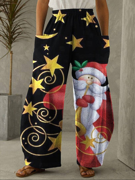 Festive Christmas Cheer 3D Printed Women's High Waisted Leggings with Pockets