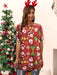 Festive Christmas Top for Women: Chic Raglan Sleeve Tee for the Holiday Season
