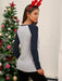 Festive Women's Christmas Raglan Top with Stylish Festive Print