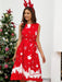 Festive Christmas Swing Dress - Women's Sleeveless Holiday Print Dress