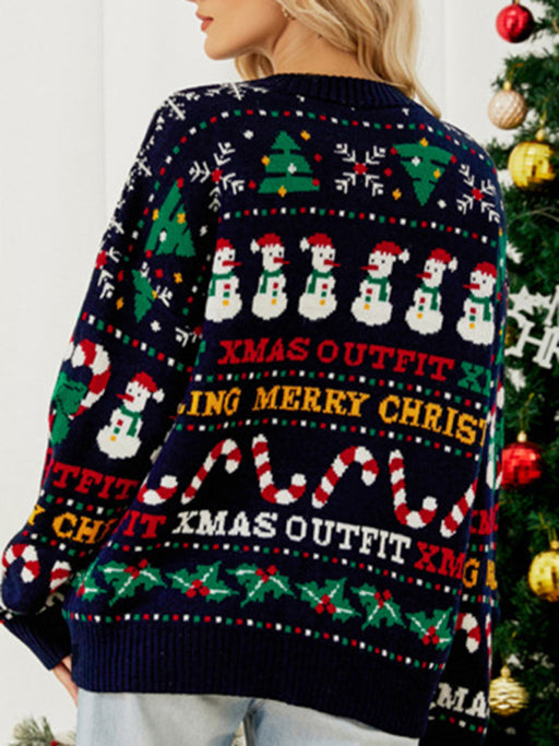 Festive Christmas Sweater - Women's Holiday Knit Top