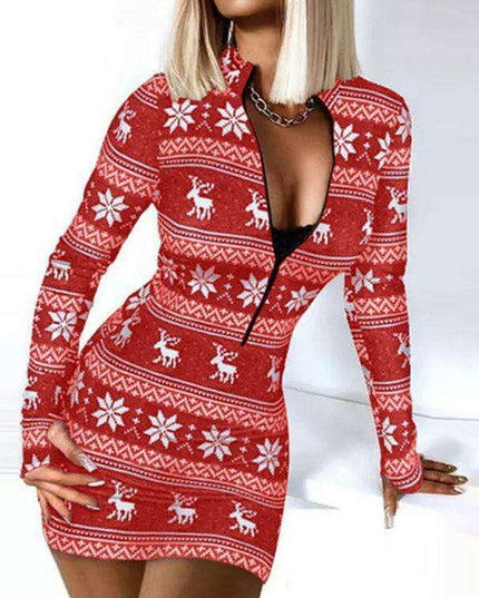 Chic Long Sleeve Festive Dress for Women