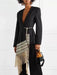 Elegant Embroidered Jacquard Blazer with Tassel Hem for Stylish Women
