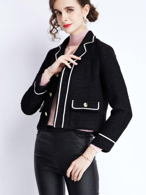 Jakoto | Women's long-sleeved suit collar collision color small fragrant wind jacket