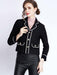 Chic Women's Color Block Suit Jacket with Suit Collar and Long Sleeves