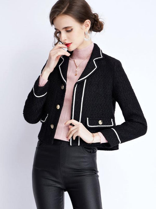 Jakoto | Women's long-sleeved suit collar collision color small fragrant wind jacket
