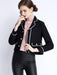 Elegant Color Block Women's Suit Collar Long-Sleeve Jacket