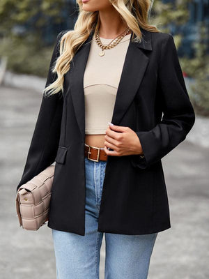 Women's casual long-sleeved small suit jacket-kakaclo-Black-S-Très Elite