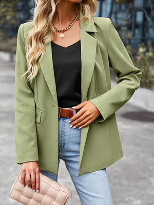 Women's casual long-sleeved small suit jacket-kakaclo-Green-S-Très Elite