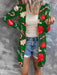 Joyful Women's Festive Christmas Print Knit Cardigan - Stylish Holiday Outerwear