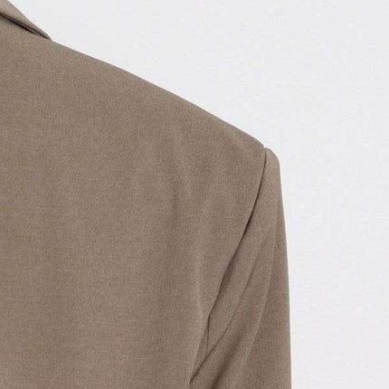 Elegant Striped Blazer with Collared Sleeves for Women