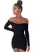 Allure Off-the-Shoulder Bodycon Dress with Long Sleeves - Elegant and Irresistibly Chic