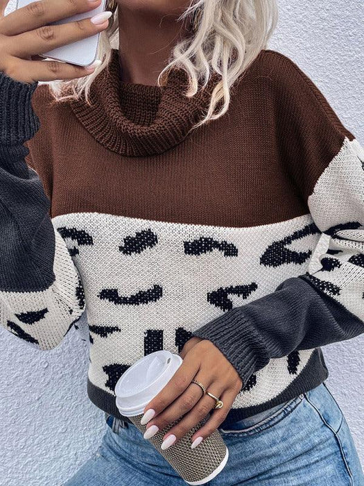 JakotoWomen’s Colorblock Cowl Neck Sweater with a Cozy Twist