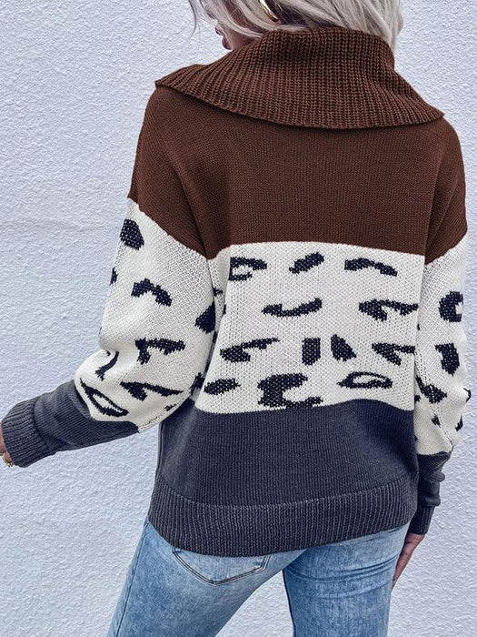 JakotoWomen’s Colorblock Cowl Neck Sweater with a Cozy Twist