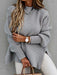 CozyChic Turtleneck Knit Sweater with Dropped Sleeves and Side Slit for Stylish Women