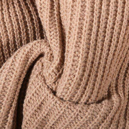 Cozy Oversized Scoop Neck Knit Sweater for Effortless Style