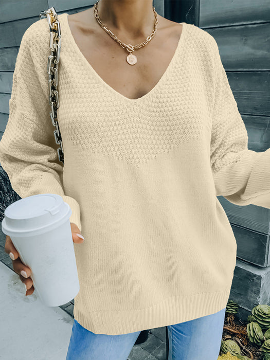 Autumn Charm V-Neck Sweater for Women - Classic Style for Any Season