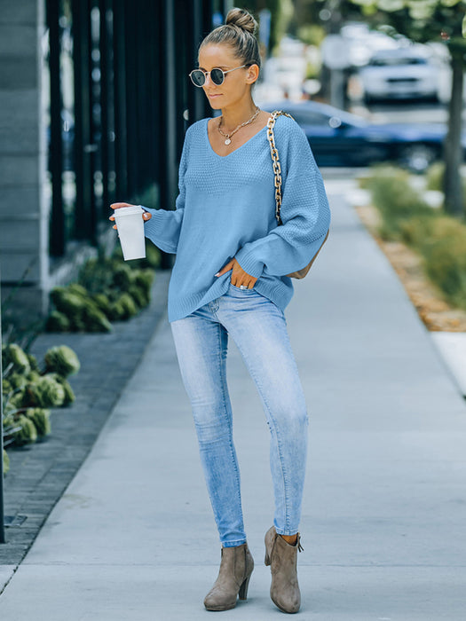 Cozy Vibe Women's V-Neck Sweater - Versatile Style for Every Season