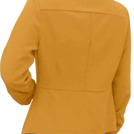Chic Women's Oversized Ruched Sleeve Crop Blazer
