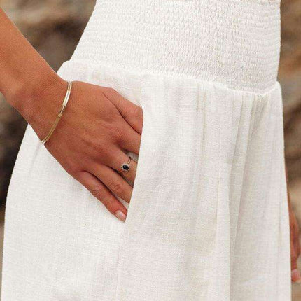 Elegant Ease: Women's Relaxed Wide-Leg Slub Cotton Trousers