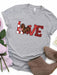Sweetheart "LOVE" Graphic Print Women's Casual Tee