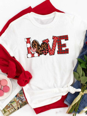 Women's “LOVE” Printed At Front T-shirt-kakaclo-Printing 3-S-Très Elite