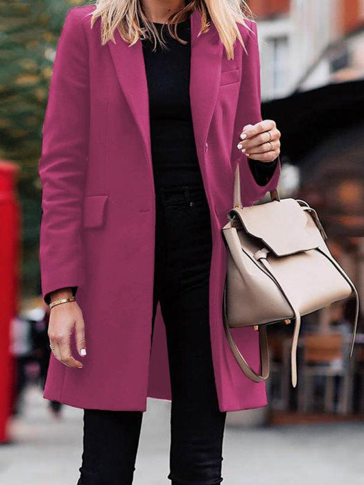 Sophisticated Women's Solid Knee-Length Blazer - Jakoto Collection