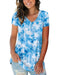 Soothing Tie Dye V Neck Top for Women