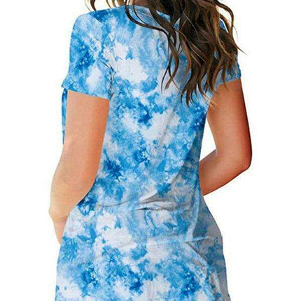 Chic Tie Dye V Neck Top - Effortless Comfort for Women