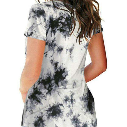 Chic Tie Dye V Neck Top - Effortless Comfort for Women