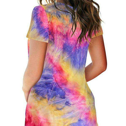 Chic Tie Dye V Neck Top - Effortless Comfort for Women