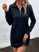Sophisticated Lapel Collar Sweater Dress with Drop Shoulder Sleeves - Women's Fashion Essential